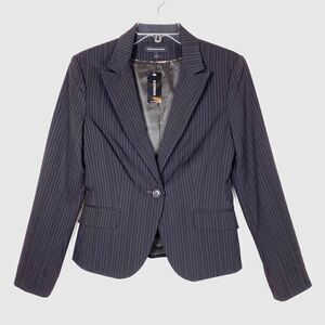 NWT Express Design Studio Brown Pinstriped Blazer Jacket
